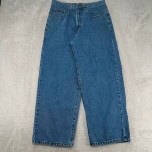 Vintage Raw Edge Mens Baggy Skate Jeans 34x30 Blue Preowned